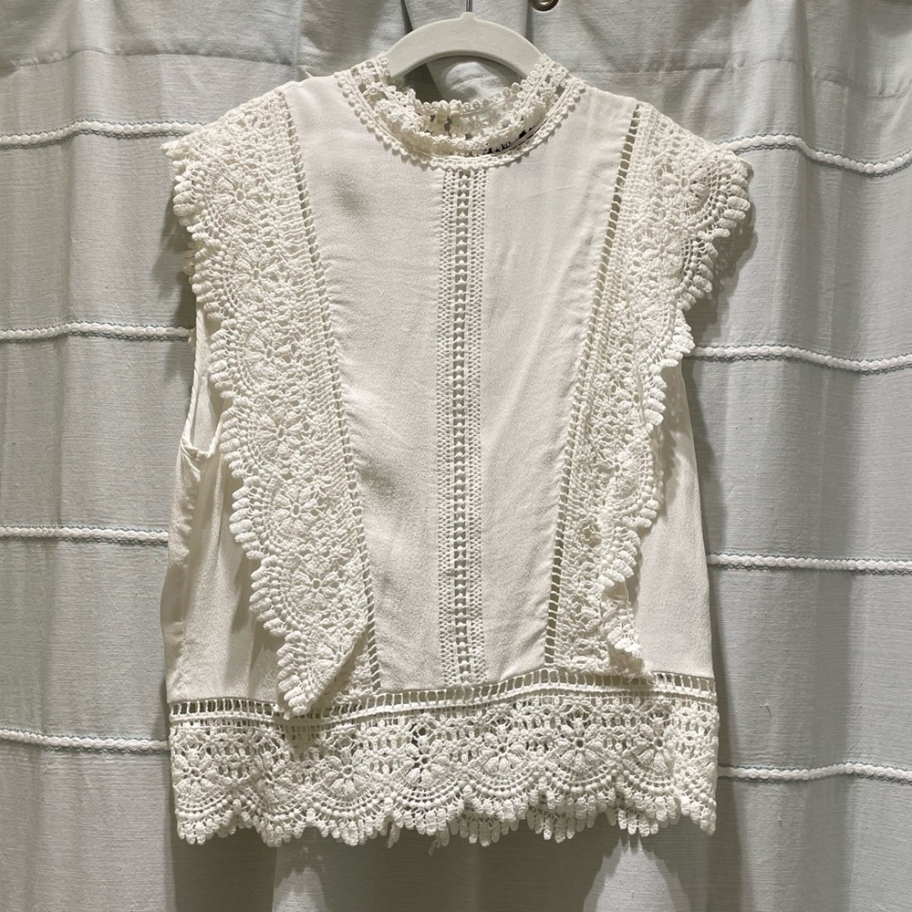 Forever 21 White Crochet Tank Top